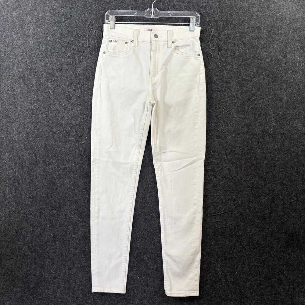 Polo Ralph Lauren Jeans Women's 27 White High Rise Slim Fit Skinny Stretch Denim